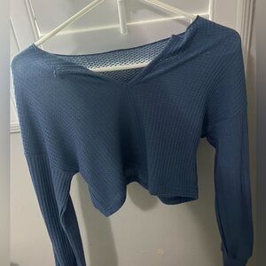 blue crop top sweater